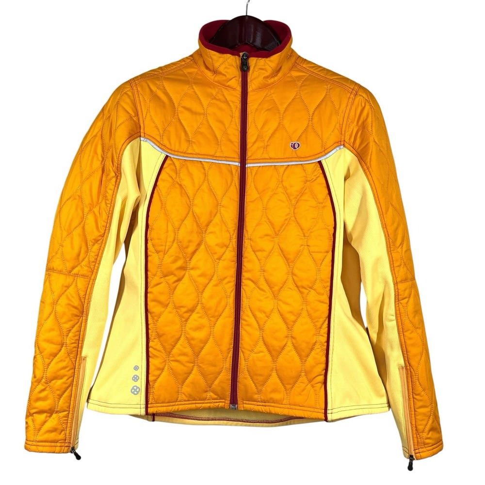 Pearl iZUMi InsulaTour Quilted Cycling Jacket Womens L Yellow Fleece Lined